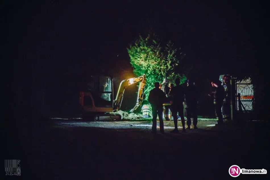Nocny wyciek gazu - koparka przerwała rurociąg - zdjęcie 3