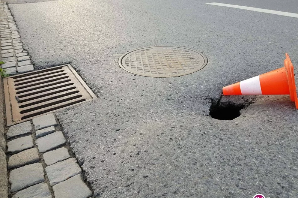 Policja 'pilnuje' dziury, drogowcy nie kwapią się by ją załatać - zdjęcie 3