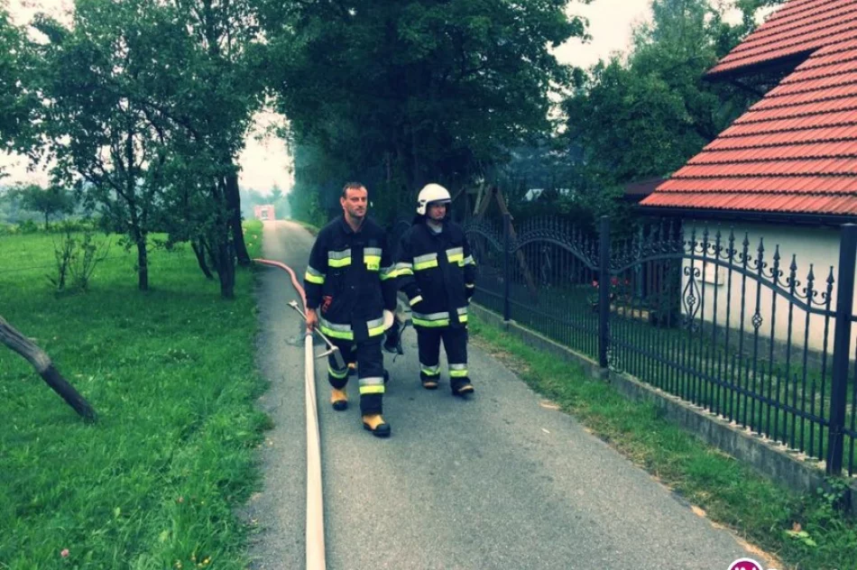 Pożar budynku gospodarczego - 35 strażaków w akcji - zdjęcie 4