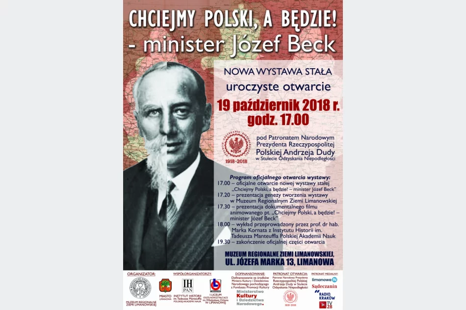 CO ŁĄCZY MINISTRA SPRAW ZAGRANICZNYCH II RP JÓZEFA BECKA Z LIMANOWĄ? - otwarcie nowej wystawy stałej 19 października 2018 r. - zdjęcie 3
