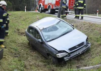 Dzikie zwierzę wtargnęło na jezdnię, samochód uderzył w latarnie i ogrodzenie - zdjęcie główne