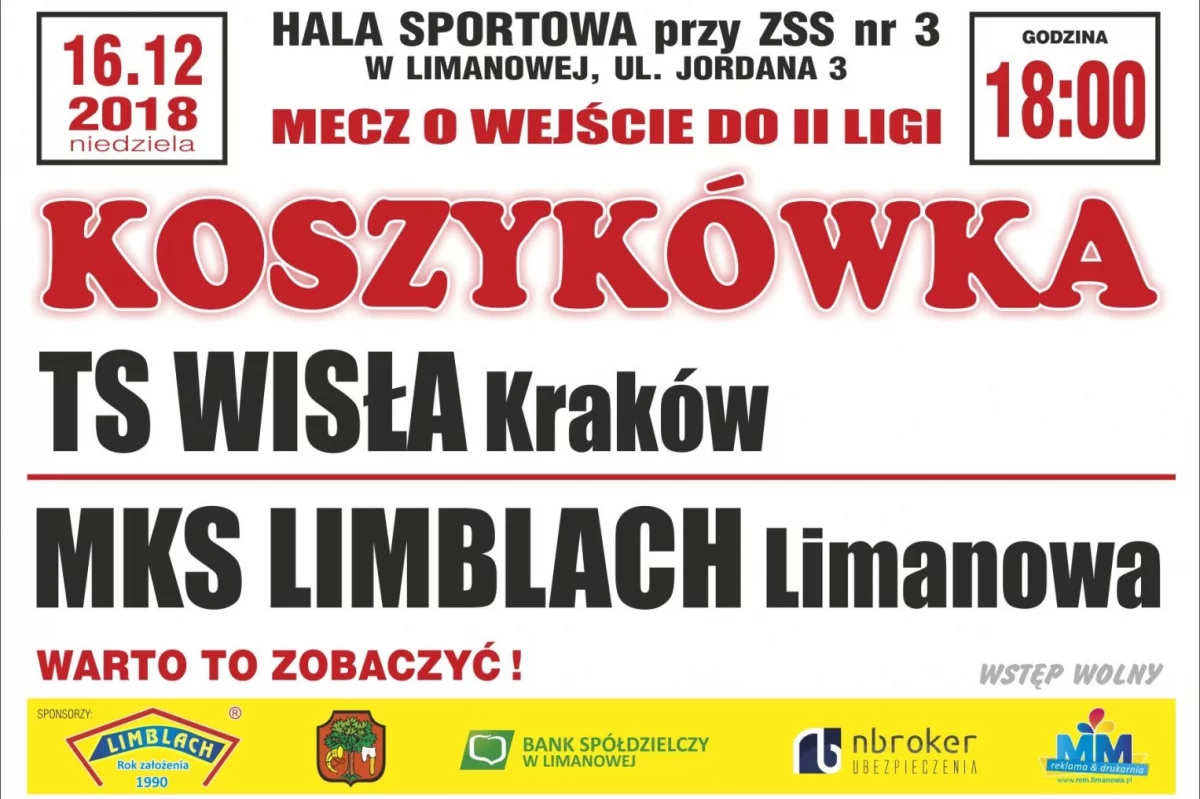 Wisła kolejnym przeciwnikiem limanowian