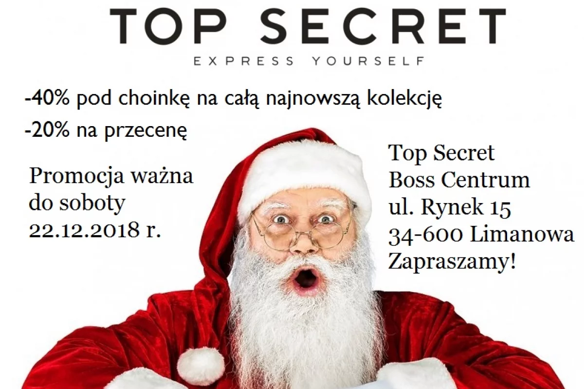 Promocje świąteczne w Top Secret. Zakupy z rabatem - 40%