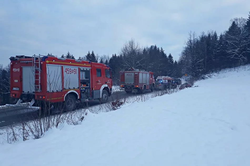 Samochód dachował w przydrożnym rowie. Pogotowie zabrało dwie osoby do szpitala - zdjęcie 2