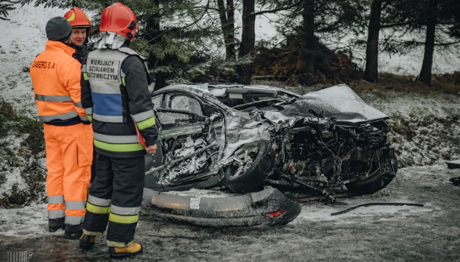 Śmiertelny wypadek - Hyundai zderzył się z ciężarówką  - zdjęcie 1