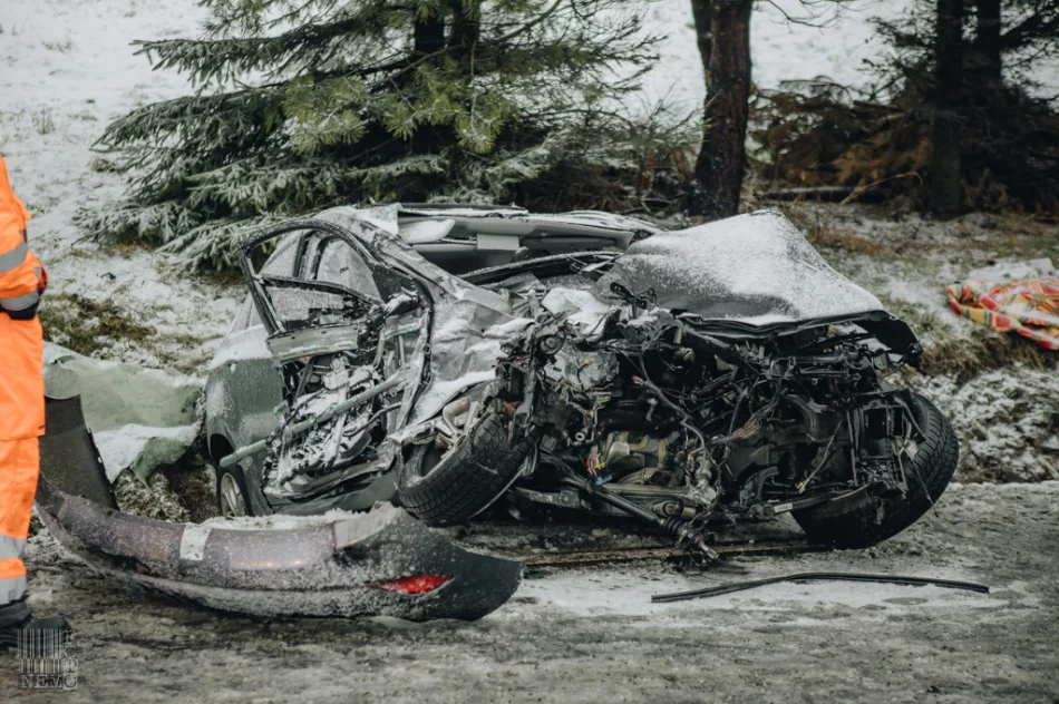 Śmiertelny wypadek - Hyundai zderzył się z ciężarówką  - zdjęcie 3