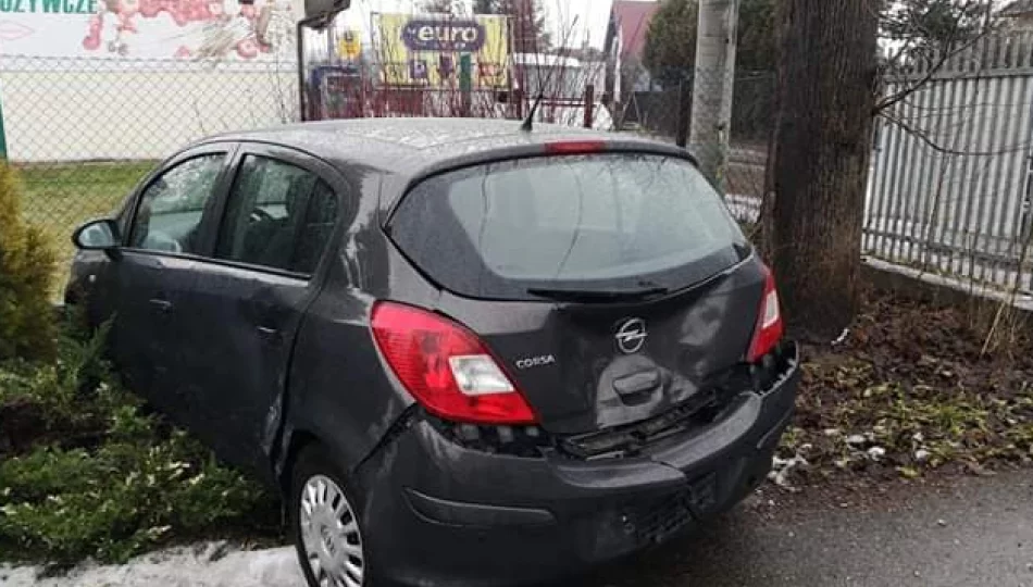 Honda najechała na Opla, Opel uderzył w ogrodzenie - zdjęcie 1