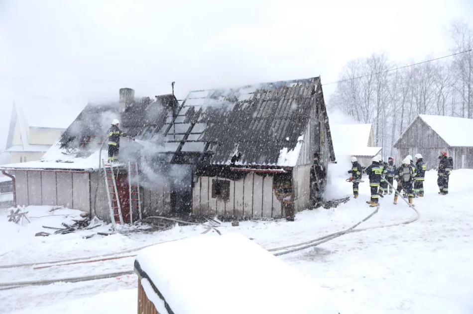 Pożar budynku mieszkalnego - jedna osoba poparzona - zdjęcie 2