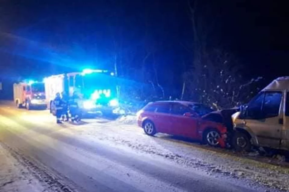 Dwie osoby ucierpiały w czołowym zderzeniu. Kierowca prawdopodobnie zasnął "za kółkiem" - zdjęcie 2
