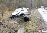 Wjechał do rowu i uderzył w przepust bo miał 2,5 promila - zdjęcie główne