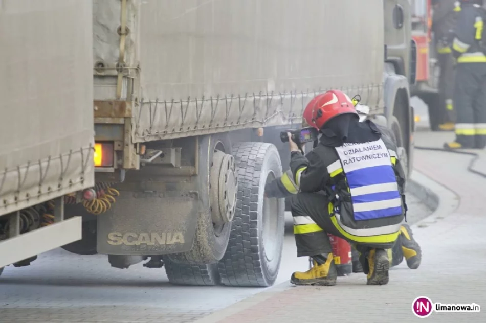 Pożar hamulców w ciężarówce - zdjęcie 2