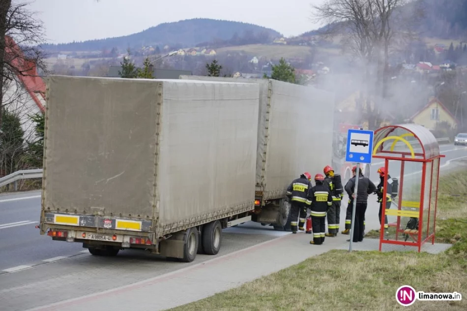Pożar hamulców w ciężarówce - zdjęcie 3