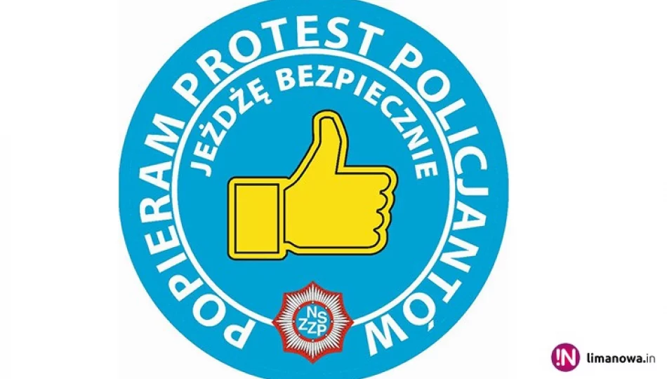 Policja rozszerzyła akcję protestacyjną, nadal pouczenia zamiast mandatów, protest włoski i naklejki dla kierowców - zdjęcie 1