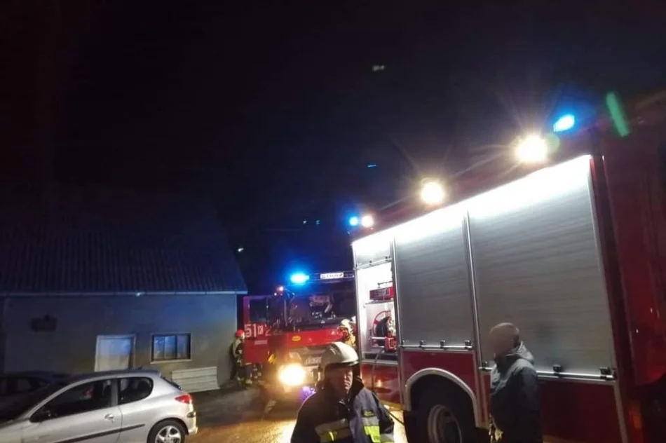 Nocny pożar - strażacy ewakuowali domowników przez balkon - zdjęcie 2