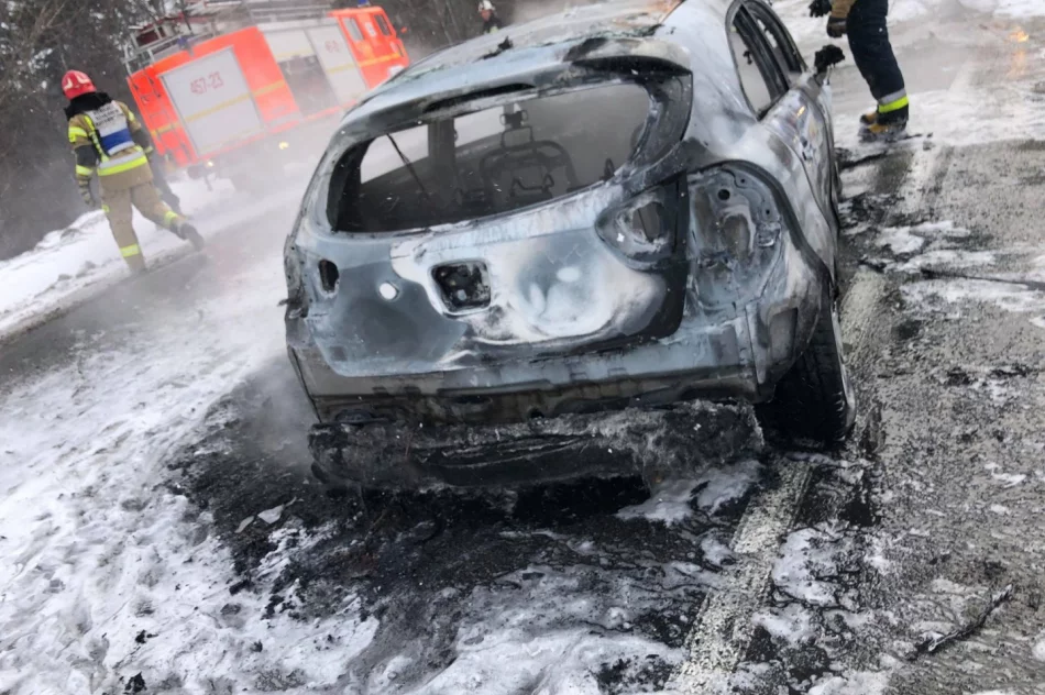 Samochód zapalił się w trakcie jazdy - zdjęcie 3