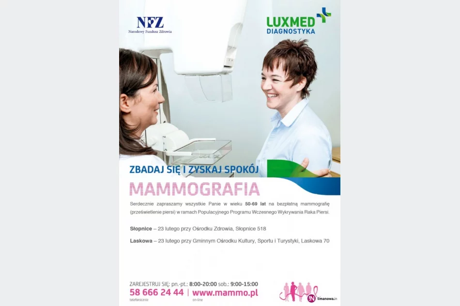 Kończysz 50 lat? Zrób mammografię bezpłatnie w dwóch miejscowościach - zdjęcie 2