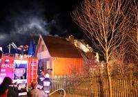 Pożar drewnianego budynku - zdjęcie główne