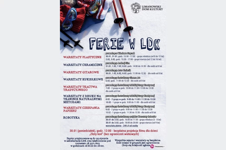 Program warsztatów na ferie - trwają zapisy - zdjęcie 2