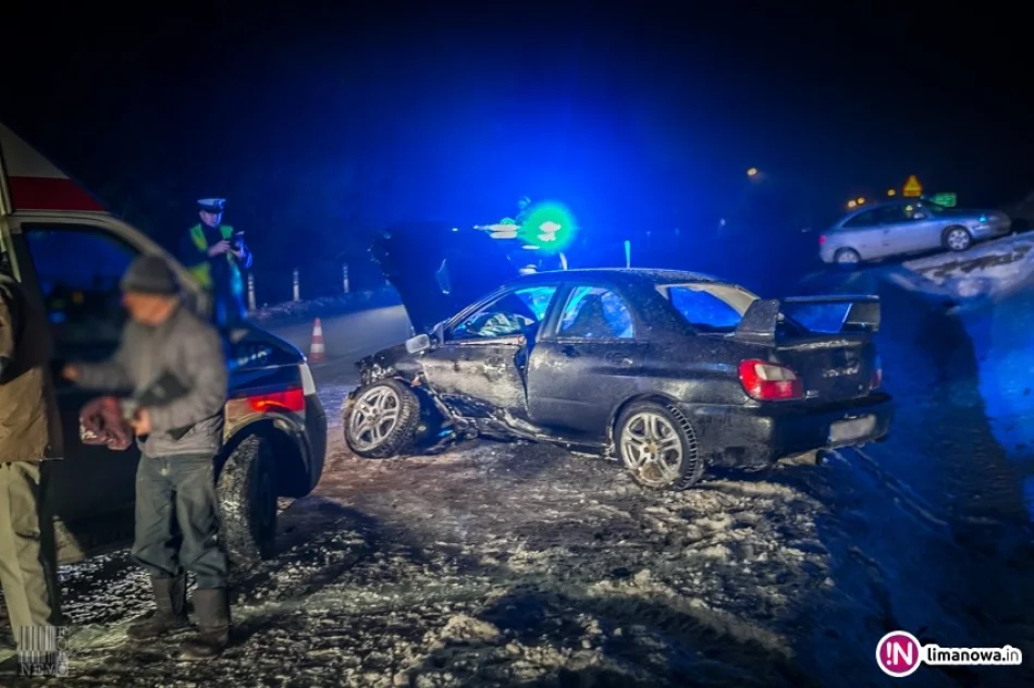 Subaru wypadło z jezdni i uderzyło w betonowy przepust (wideo) - zdjęcie 2
