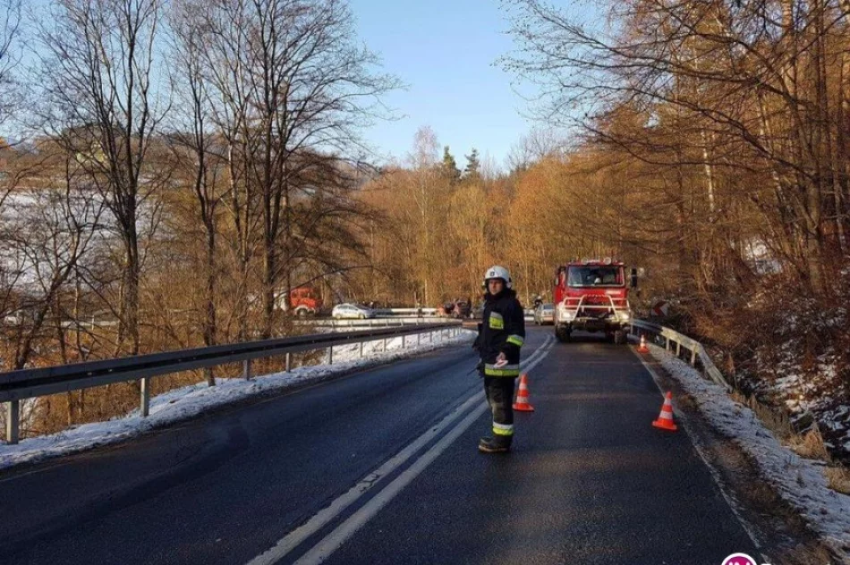 Zderzenie dwóch aut na drodze wojewódzkiej - zdjęcie 3
