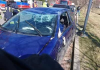 Seat dachował na jednej z miejskich ulic - zdjęcie główne