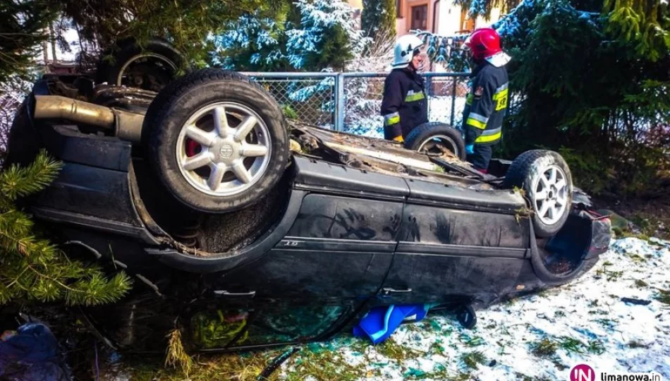 22-latka w Volkswagenie wypadła z drogi i dachowała - zdjęcie 1