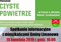 Program "Czyste Powietrze"- spotkanie z mieszkańcami Gminy Limanowa - zdjęcie główne