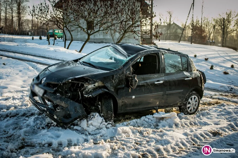 Renault dachowało w korycie potoku, jedna osoba trafiła do szpitala - zdjęcie 2