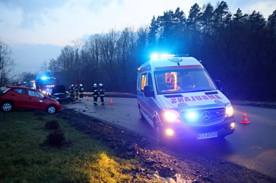 Zderzenie dwóch aut na drodze wojewódzkiej - zdjęcie 4