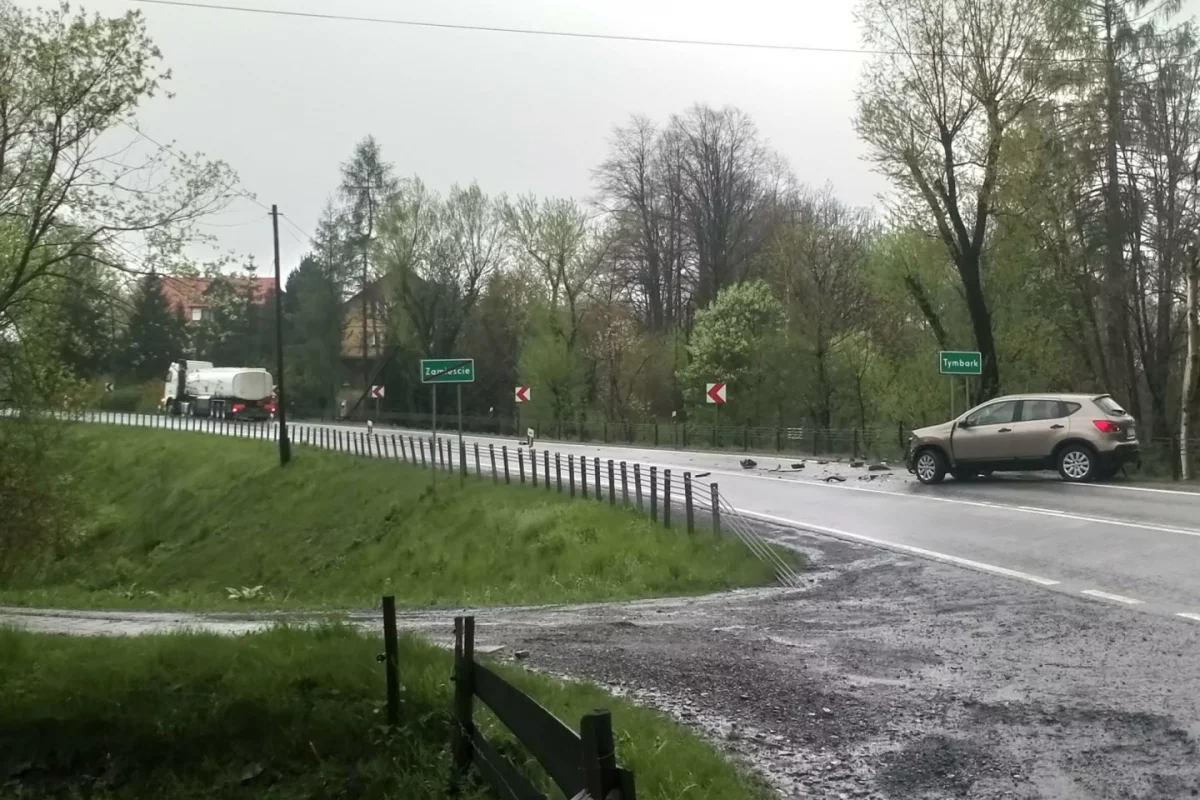 Zdarzenie z udziałem samochodu i ciężarówki z cysterną