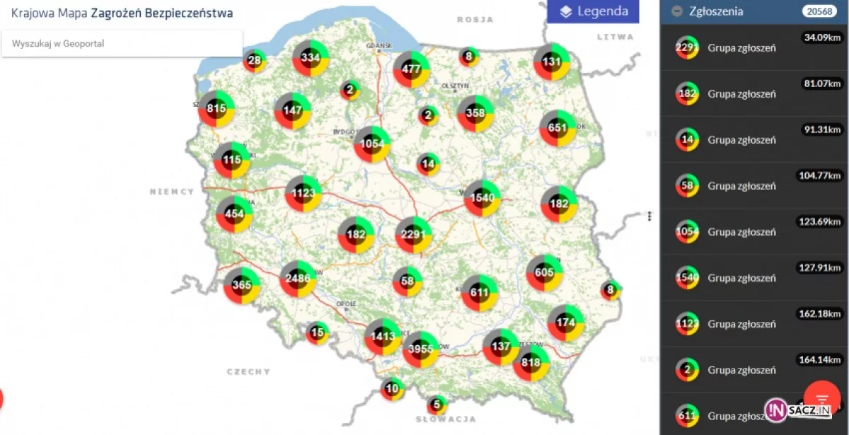 Nie ma dnia bez zagrożenia. Sądeczanie chętnie korzystają z Mapy