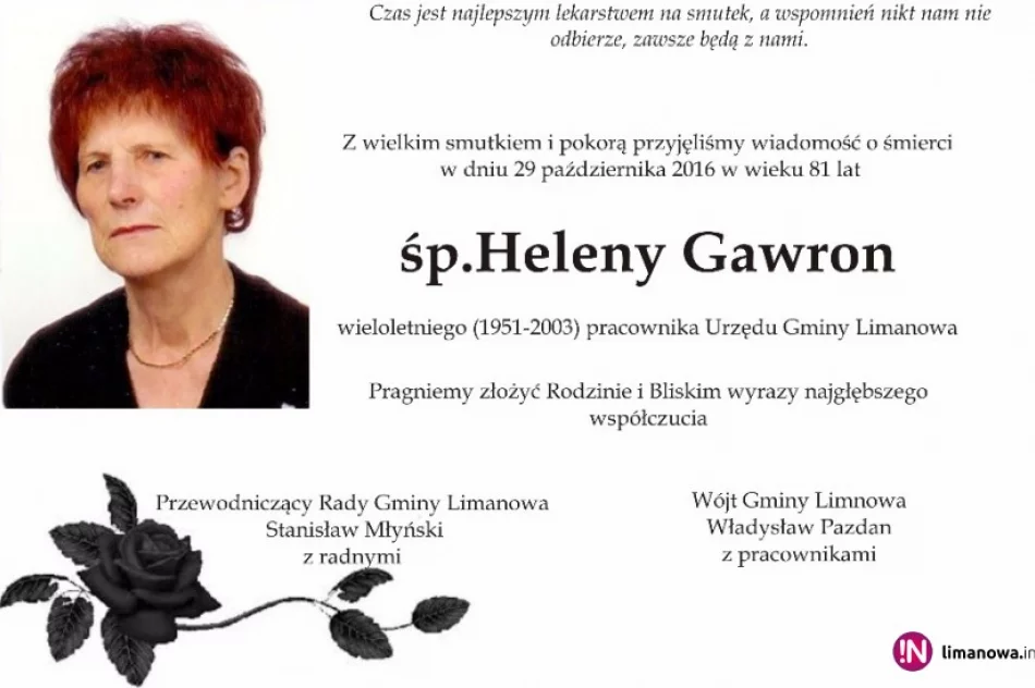 Zmarła Helena Gawron, wieloletni pracownik urzędu gminy - zdjęcie 2