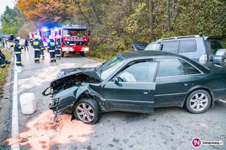 Czołowe zderzenie samochodów - zdjęcie 3