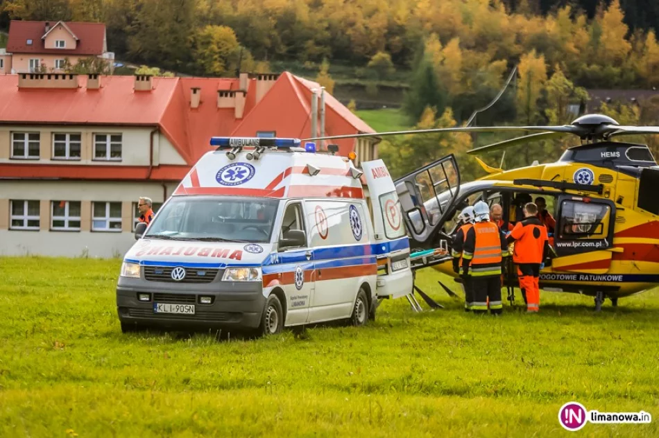 Chciał zatrzymać ciągnik, który się staczał. LPR zabrał poszkodowanego do szpitala - zdjęcie 4