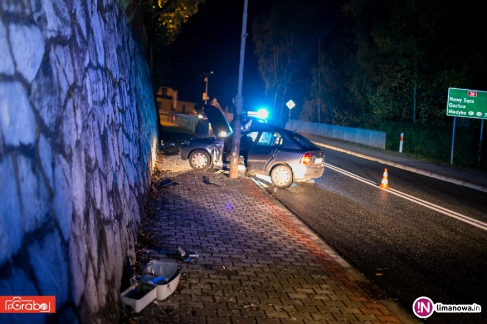 Auto wypadło z drogi i uderzyło w latarnię. Kierująca trafiła do szpitala - zdjęcie 3