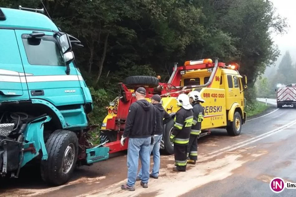 Ciężarówka wypadła z drogi - zdjęcie 3