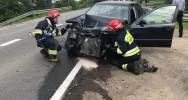 Zderzenie samochodu i motocykla na "krajówce" - zdjęcie 2