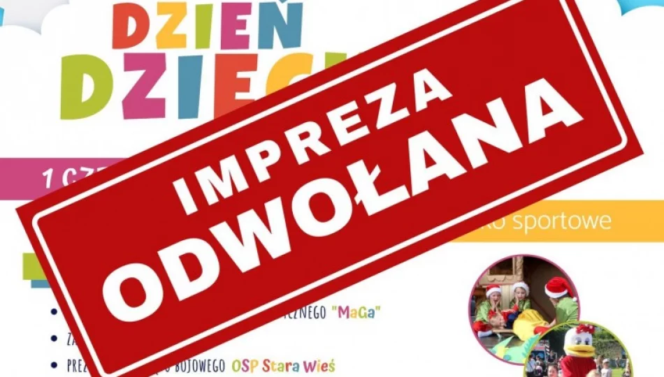 Impreza z okazji Dnia Dziecka odwołana - powodem deszcz - zdjęcie 1