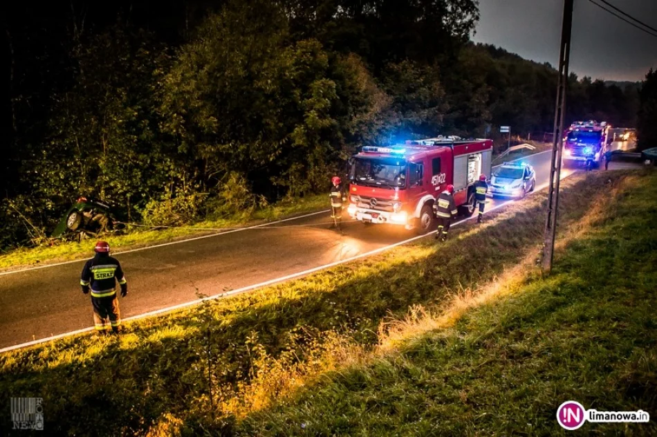 Samochód wypadł z drogi i wjechał do koryta potoku (wideo) - zdjęcie 2