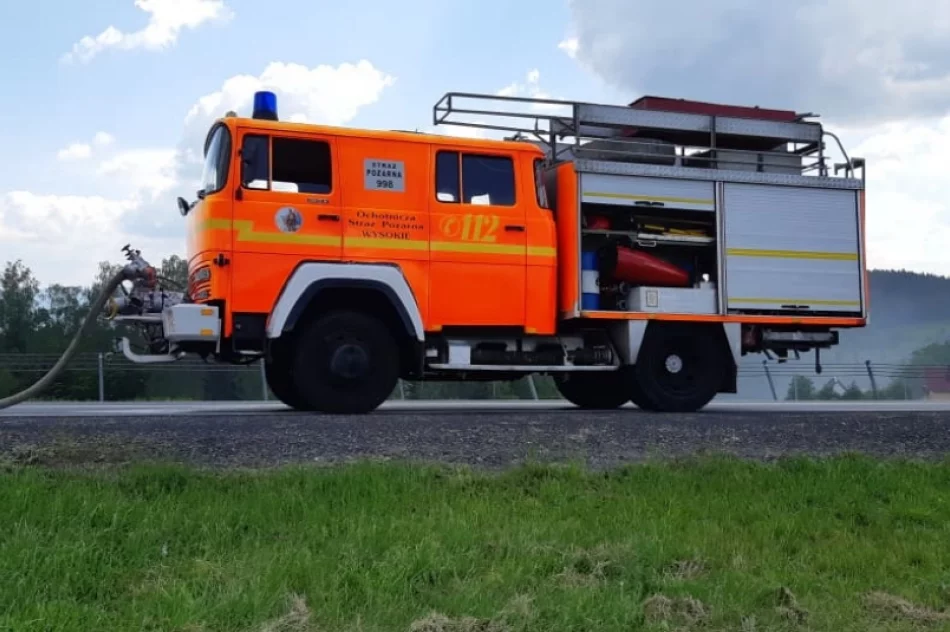 Przy "krajówce" zapalił się samochód - zdjęcie 4