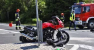Zderzenie motocykla i samochodu osobowego na "krajówce" - zdjęcie 4