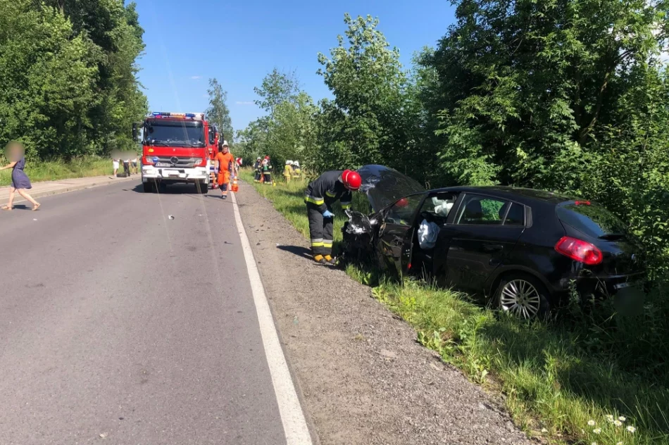 4 osoby, w tym 2 dzieci poszkodowane w wypadku. Na pomoc wezwano LPR - zdjęcie 4