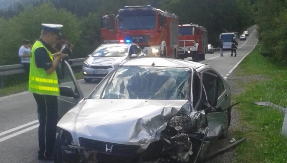 Czołowe zderzenie podczas wyprzedzania, sprawca pozostał w szpitalu - zdjęcie 1