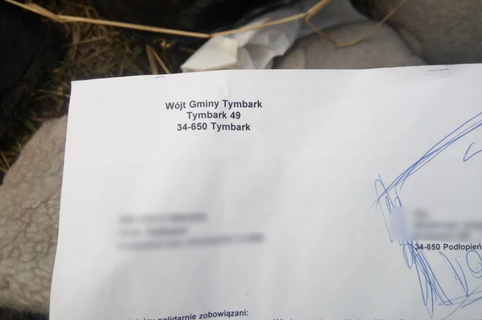 Ubrania z dokumentami mieszkańców Limanowszczyzny na nielegalnym składowisku pod Gorlicami - zdjęcie 9