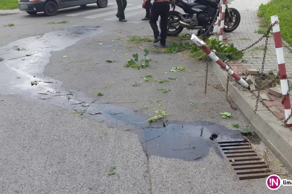 Motocyklista jechał zbyt szybko i wypadł z zakrętu - zdjęcie 2