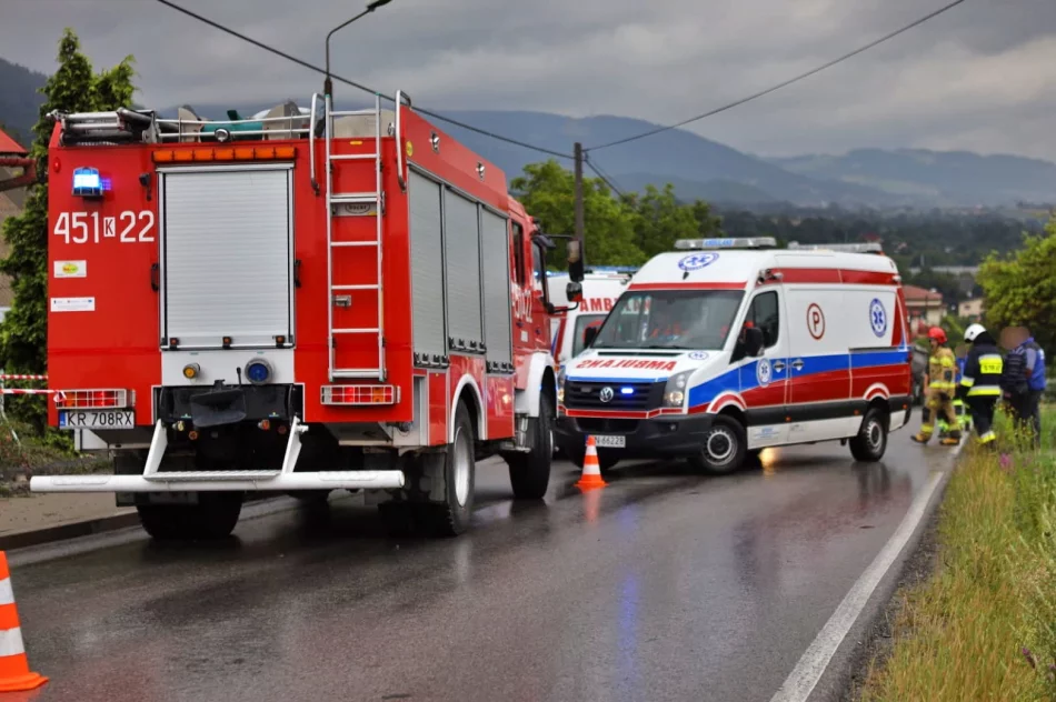 Samochód dostawczy uderzył w dom. Dwie osoby poszkodowane - zdjęcie 7