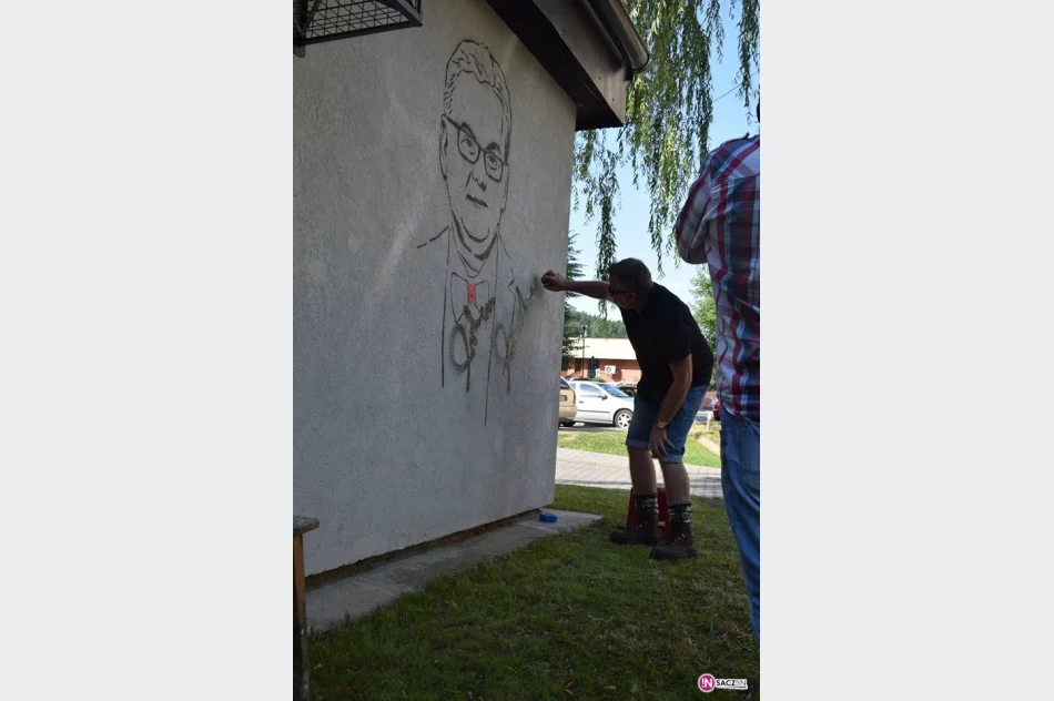 Starosądeckiego szlaku Andrusa ciąg dalszy: podobizna satyryka na Osiedlu Słonecznym - zdjęcie 4