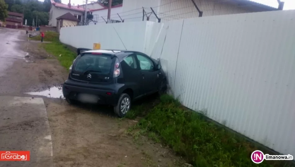 Citroen wjechał w ogrodzenie - zdjęcie 1