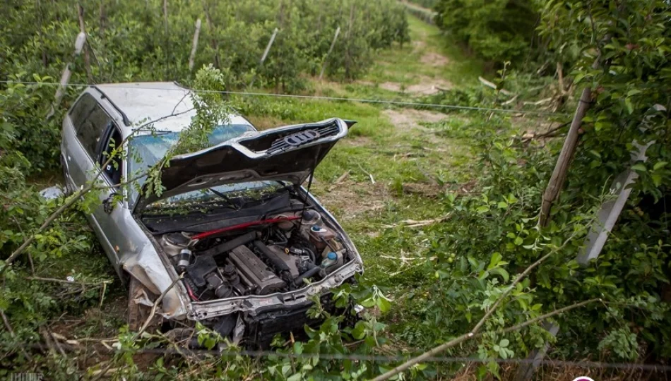 Audi wypadło z jezdni - trzy osoby poszkodowane - zdjęcie 1