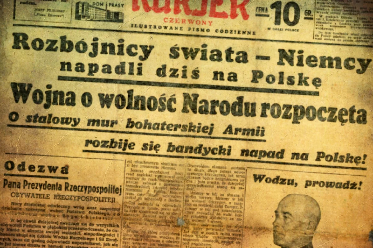 "Wycinki z przedwojennej prasy" - nagłówki gazet z 1 września 1939 roku